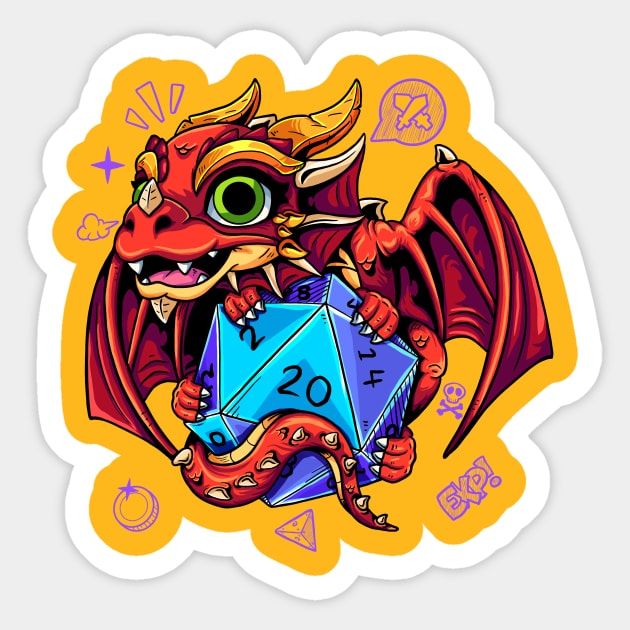 Dungeon and Dragon - Roll It Sticker by almalikstoryteller